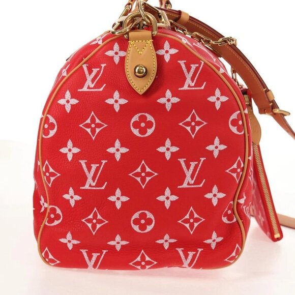 LOUIS VUITTON Monogram Speedy P9 Bandouliere 40 Bag Rouge M24420 Auth 150936SM - Picture 4 of 16